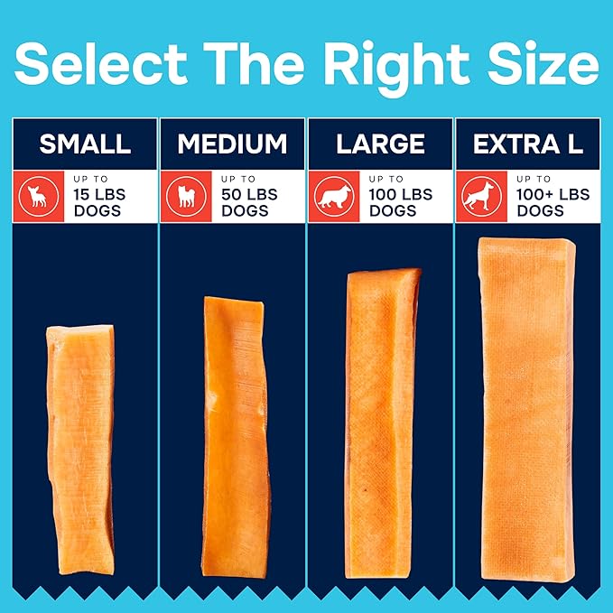 100% Natural Yak Cheese Himalayan Made Dog Chews All Breeds - Lactose Free Yak Chew for Small Medium & Large Dogs - Dental Cleaning Dog Chews for Aggressive Chewers - Long Lasting Odor & Gluten Free