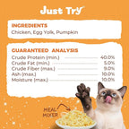 Just Try 8 OZ Pumpkin Freeze Dried Cat & Dog Food Toppers Mixers Low Calorie with Real Chicken Egg Yolk, High Protein Food Toppers Digestive Support