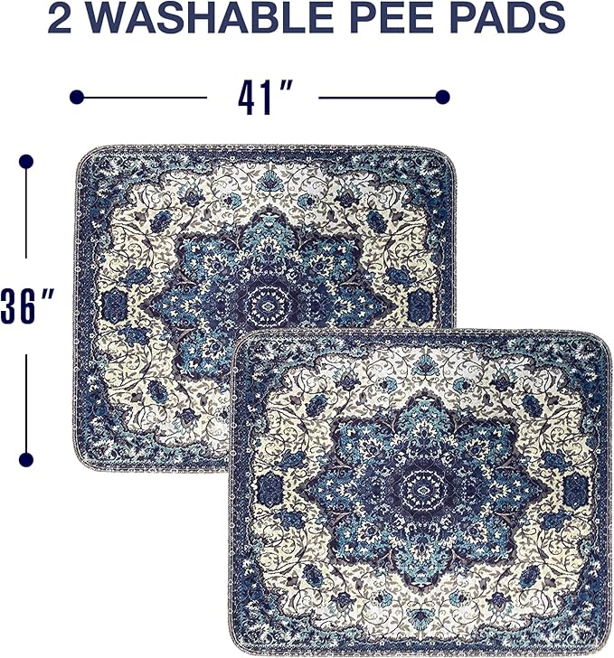 PUPIBOO Washable Pee Pads for Dogs and Cats - Super Absorbent Reusable Puppy Training Pads - 100% Waterproof, Leak-Proof & Non-Slip Whelping Pads for Pet Housebreaking