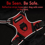 rabbitgoo Dog Harness No Pull with 2 Leash Clips, Adjustable Soft Padded, Reflective Oxford No Choke Pet Vest with Easy Control Handle for Puppy, Red,XS