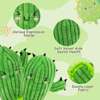 No Stuffing 3 Pack Squeaky Dog Toys- 2 in 1 Interactive Plush Dog Toy- Cactus Shaped Rip and Reveal Toy for Puppies- Perfect for Indoor & Outdoor Play- Training & Toss & Play