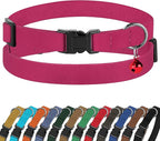 Breakaway Cat Collar Leather with Removable Bell - 13 Colors Available - Soft Adjustable Girl Boy Safety Lightweight Pet Kitten Collars Pink Brown Blue Green Red Orange Black (Pink)