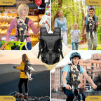 Dog Front Carrier Backpack, Legs Out Secure-Fit Pet Chest Carrier for Small Dogs (6-17 lbs), Adjustable Pet Carriers with Safety Belt, Hands Free Dog Backpack Carriers for Hiking Cycling (M, Black)