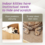 Hideaway Cat Scratcher Box for Indoor Cats - Cat Scratching Board, Horizontal Cat Scratch Pad Lounger with Reversible Usability and Extra Comfort for Lounge(Oak)
