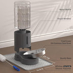 Cat Water Dispenser with Placemat and Stainless Steel Bowl, Automatic Gravity Water Dispenser for Cats or Small Medium Size Dogs, Large Capacity, Easy to Clean and Safe for Pets (4L)