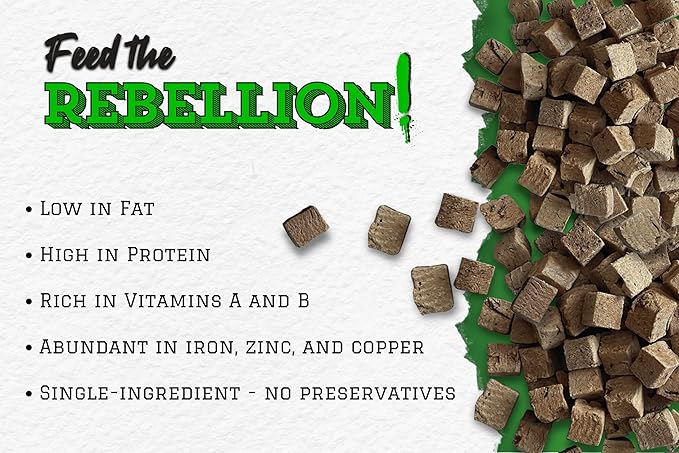 Freeze Dried Bison Liver for Dogs & Cats – Single Ingredient Dog Treats – USA Sourced & Made – High Protein, All Natural, Grain Free – Raw Freeze-Dried Training Treats (3oz)