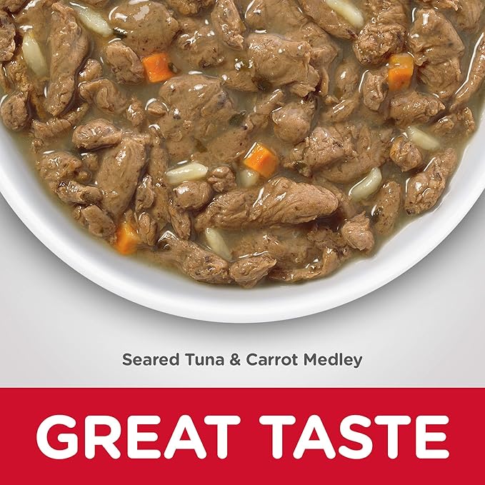 Hill's Science Diet Healthy Cuisine, Adult 1-6, Great Taste, Wet Cat Food, Seared Tuna & Carrot Stew, 2.8 oz Can, Case of 24