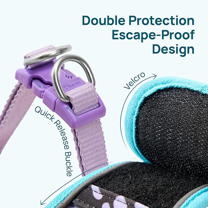 Cat Harness and Leash Set, Step-in Escape Proof Adjustable Vest Harness for Small Medium Large Cats, Lightweight Soft Breathable Reflective Kitten Harness for Walking Travel, Camping(Blue, XS)