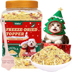 Wellix Cat Christmas Treats Freeze Dried for Cats&Dogs - High Protein Dog&Cat Food Topper 3 Ingredients Added (Cat Grass/Cranberry/Pumpkin) for Puppy or Kitten Treat 7.05oz