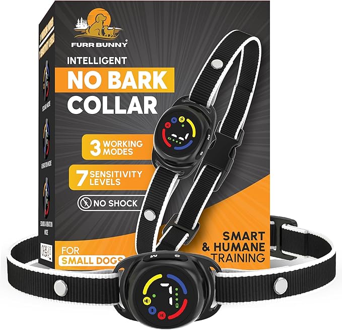 2025 Upgraded Intelligent Dog Bark Collar for Small and Medium Dogs - Beep, Vibration and 7 Sensitivity Levels Adjustment - No Shock Collar, Humane Training
