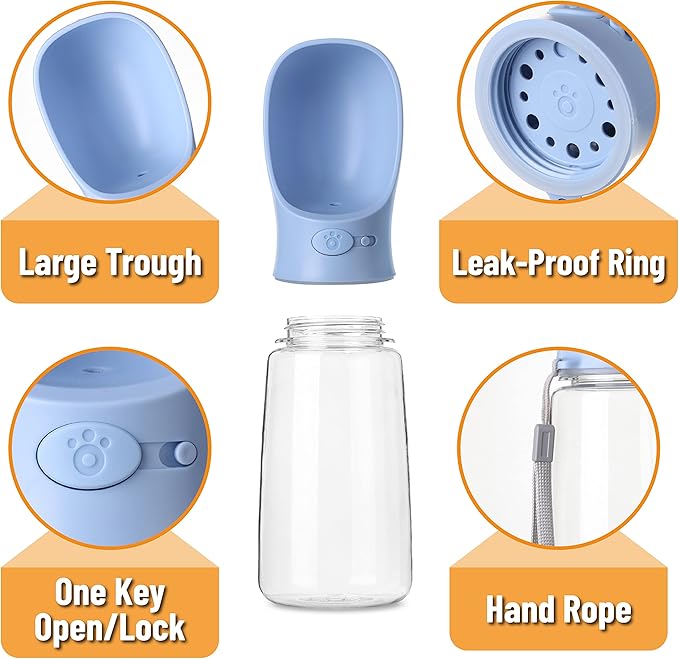 Mr. Pen Portable Dog Water Bottle - 19oz, Blue, Travel & Dispenser for Dogs, Not Dishwasher Safe