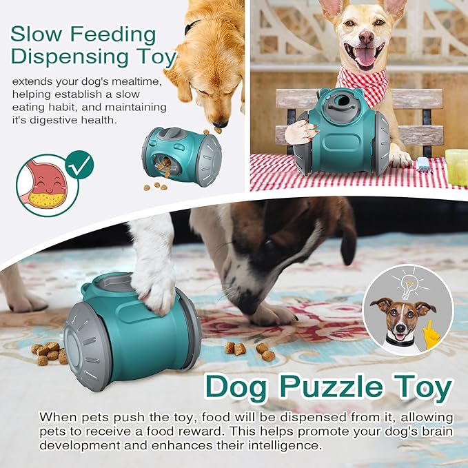 Dog Puzzle Toy,Upgrade Indestructible Dog Interactive Toy,Adjustable Food Dispensing Treat Dispenser Dogs Puzzle Feeder Slow Feeding for Large/Medium/Small Aggressive Chewers Breed Pet Gift