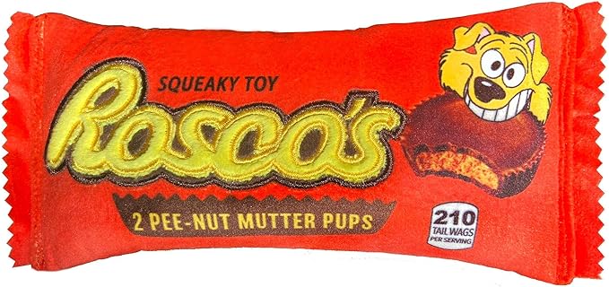 Huxley & Kent Funny Dog Toy w/Squeaker – Power Plush Squeaky Dog Toys for Small, Medium & Large Dogs – Soft Stuffed Animal for Indoor Play & Fetch - Roscos, Large