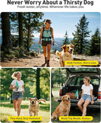 Stainless Steel Dog Water Bottle - 27 oz Portable Travel Dog Bottle & Bowl, Leak Proof Stainless Steel Metal Pet Water Bowl Dispenser for Camping, Hiking, Traveling, Walking (27oz, Green)