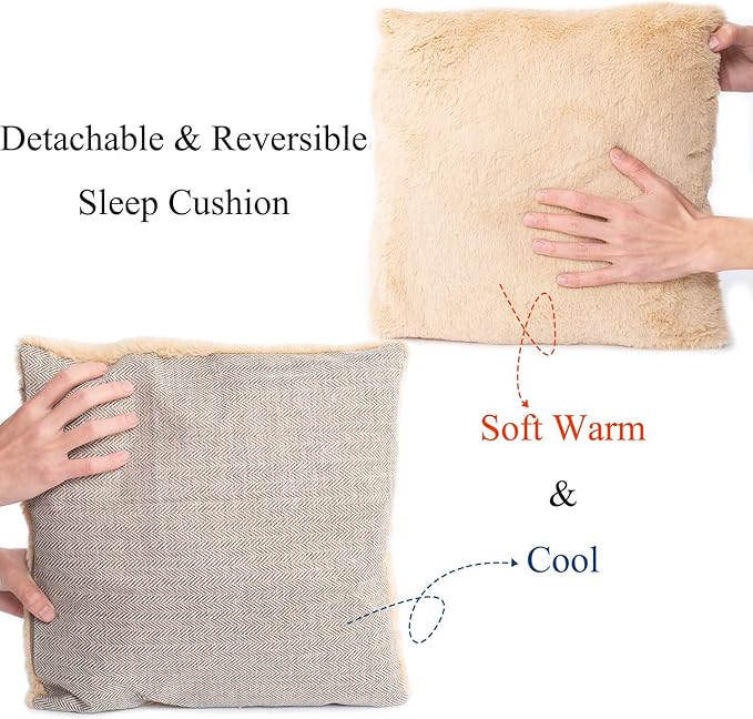 Cat Bed for Indoor Cats - Cat Cave Bed Cat House Cat Tent with Removable Washable Cushioned Pillow, Soft Kitten beds,Cat Beds & Furniture, for Small and Medium Pet Bed