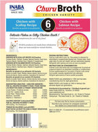 INABA Churu Broth for Cats, Side Dish Pouch, 1.4 Ounces per Pouch, 12 Pouches, Chicken Variety
