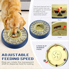 KADTC Dog Spinning Puzzle Feeder Food Slow Bowl for All Dog Breeds Adjustable Feeding Time from 5 to 60 min Capacity 17.64 Ounce Puppy Treat Dispenser Toy Kibble Dispensing Toys Healthy Eating