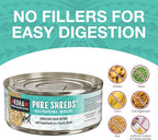 KOHA Pure Shreds Duck Entrée for Cats, Single Meat High Protein Wet Cat Food, 5.5oz Cans (Pack of 12)