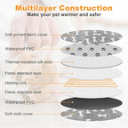 Bestio Cat Heating Pad 16 in Pet Heating Pad, Obtained MET and UL Dual Certification,Smart Thermostat Switch Adjustable from 1-24 Hours, Indoor Heated Electric Pet Bed for Cats Dogs - Gray