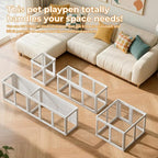 23.6“ H Clear Acrylic Plastic Dog Playpen, 8Pcs Lightweight & Easy Assemble Playpen Divider, Durable Safety Play Pen Indoors, Puppy, Cat, Small Animal(White)