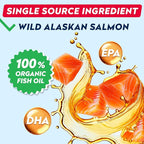 STRELLALAB Wild Alaskan Salmon Oil for Dogs - Natural Omega 3 for Dogs & Cats, Itch & Allergy Relief, Skin & Coat Support - Fish Oil Liquid, EPA+DHA Fatty Acids for Hip&Joint, Immune Health 32 OZ