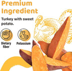 iPaw Turkey Dog Treats, All Natural Human Grade Dog Treat, Suitable for Training chew, US Sourced Raw Material, Hypoallergenic, Rawhide Alternative,Braided Stick (Sweet Potato)