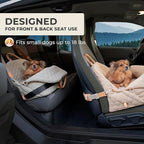 Dog Car Seat for Small Dogs – 3-in-1 Travel Carrier, Booster & Dog Bed for Car – Washable, Anti-Slip, Safety Straps – Fits Front & Back Seats – Cozy Pet Car Seat up to 25 lbs – Pink