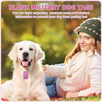 Therwen 300 Pcs Blank Dog Tags Set Includes 150 Pcs Aluminum Tags Engraving Laser Blanks and 150 Pcs Necklace Chain for Pet Decorative DIY Craft, 10 Colors (150 Set)