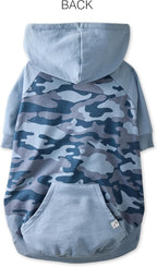 Rocky – The Orginal Lightweight Hooded TEE 100% Organic Cotton Dog Hoodie Pet Coat Sweater for Small, Medium, Large Dogs, Navy Half Camo, Medium