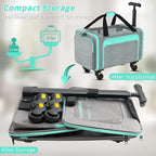3-in-1 Upgraded Pet Carrier with Wheels, 18" x 11" x 11" TSA Airline Approved, Cat Carrier on Wheels for Small Cats Up to 15Lbs, Rolling Pet Carrier, Cat Soft-Sided Bag for Flying, Travel & Vet