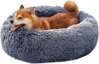 Comfort Donut Dog Bed for Small Dogs, Cat Bed & Pet Bed for Indoor Use, Medium Size with Soft Plush, Round Dog Beds for Large Dogs and Cats (Gray, 36''Lx36''Wx8''Th)