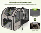 Pecute Pet Carrier Backpack, Dog Carrier Backpack, Expandable with Breathable Mesh for Small Dogs Cats Puppies, Pet Backpack Bag for Hiking Travel Camping Outdoor Hold Pets Up to 17 Lbs
