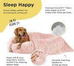 Best Friends by Sheri Bundle Set The Original Calming Shag Donut Cuddler Cat and Dog Bed + Pet Throw Blanket Cotton Candy Pink Extra Large 45" x 45"