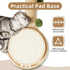 Meowoou Cat Scratching Post Cat Scratcher Interactive Toy with Dangling Ball for Indoor Kitten Large Base Wooden Ball Track 17.7" Tall Modern Sisal Scratch Pole