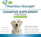 Cognitive Support for Dogs, Promotes Dog Brain Health, Mental Support Supplement for Cognitive Difficulties, 120 Chewable Tablets