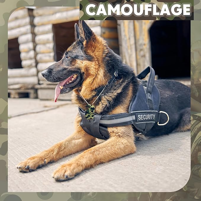 30 Pack Camouflage Military Dog Tags Necklaces Acrylic Army Party Decorations Supplies Bulk with 70 cm Steel Long Beaded Chains for Soldier Men Dogs