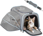 Petsfit Small Cat Carrier Soft Airline Approved Expandable Carrier for Kitten Puppy Bunny, 16"X10"X9“