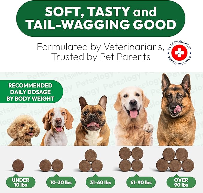 Hemp Calming Chews for Dogs - 170 Dog Calming Chews - Anxiety Relief Treats - Advanced Stress Relief, Separation Aid, Barking, Fireworks, Melatonin - Hip & Joint Supplement - Made in USA