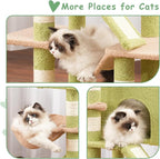 Cat Tree, Multi-Level Cat Tower for Indoor Cats, Cat Condo with Cat Scratching Post and Board, Cat Hammock, Cactus GCT011GY