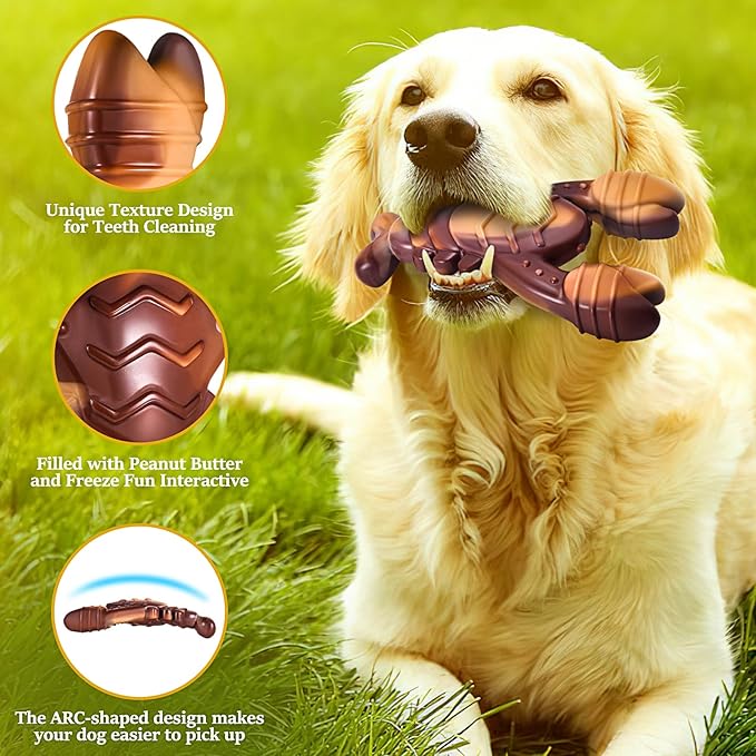 NEZIN Indestructible Dog Toys for Aggressive Chewers, Real Beef Flavored, Extreme Tough Dog Chew Toys for Large Medium Breed, Interactive Dog Toys, Gift for Dogs