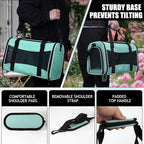 Cat Dog Carriers Soft-Sided, Pet Travel Carrier for Small Cats Dogs Under to15lbs, Soft-Solid Collapsible Carrier,(Medium,Green)