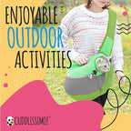 Pet Sling Carrier - Small Dog Puppy Cat Carrying Bag Purse Pouch - for Pooch Doggy Doggie Yorkie Chihuahua Baby Papoose Bjorn - Hiking Travel Front Chest Body Holder Pack to Wear (Green)