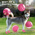 Dog Shoes Breathable Dog Shoe for Hot Pavement, Dog Booties and Paw Protectors, Non-Slip Waterproof Dog Sandals Boots (Pink, M: (2.6’’x2.3'')(L*W))