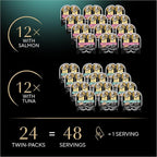 Sheba Perfect Portions Wet Cat Food Cuts in Gravy, with Sustainable Salmon, and with Sustainable Tuna, 2.6 oz. Twin-Pack Trays (12 Count, 24 Servings) (Pack of 2)