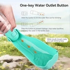 UPSKY Portable Dog Water Bottle, 3-in-1 Foldable Dog Water Dispenser with Food Container & Poop Scooper, Leak Proof, Ideal for Walking, Traveling, Hiking with Small/Large Dogs, 14.2 oz(Green)