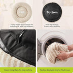 MIXJOY Donut Dog Bed Medium Size, Calming Dog Beds Medium Sized Dogs, Fluffy Plush Faux Fur Round Dog Cat Cuddler with Removable Washable Cover, 30"x30"x8", White