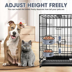 Hanging Dog Bowls for Kennel, ShineMe Stainless Steel Attachable Dog Bowls for Crates Hanging 2 Pack Food and Water Bowl No Spill for Medium and Small Sized Dogs (6.2x2.6” & 5.5x2.4”)