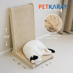 PETKARAY 105° Sisal Cat Scratcher, Sisal Scratch Pad for Indoor Cats, L Shape Kitten Scratching Board, Sturdy Floor Mounted Scratcher with Catnip