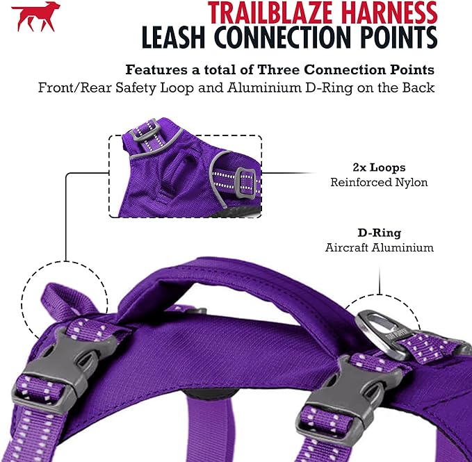 Tuff Pupper Escape Proof Dog Harness for Medium Dogs | No Pull Lightweight Adjustable Harness | No Escape Multifunctional Outdoor Pet Gear | Strong Durable Breathable | Secure Comfortable Fit