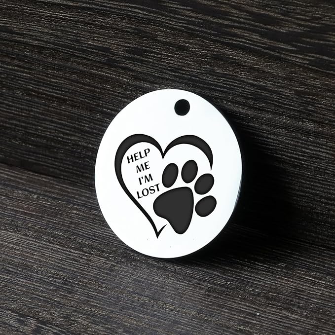 MYLUCKYTAG QR Code Stainless Steel Dog ID Tag, Digital Pet Profile, Location Alert Email, Engraved Dog Collar Tag